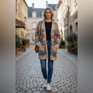 BNWT - Lucky Brand Aztec Print OpenCardigan S